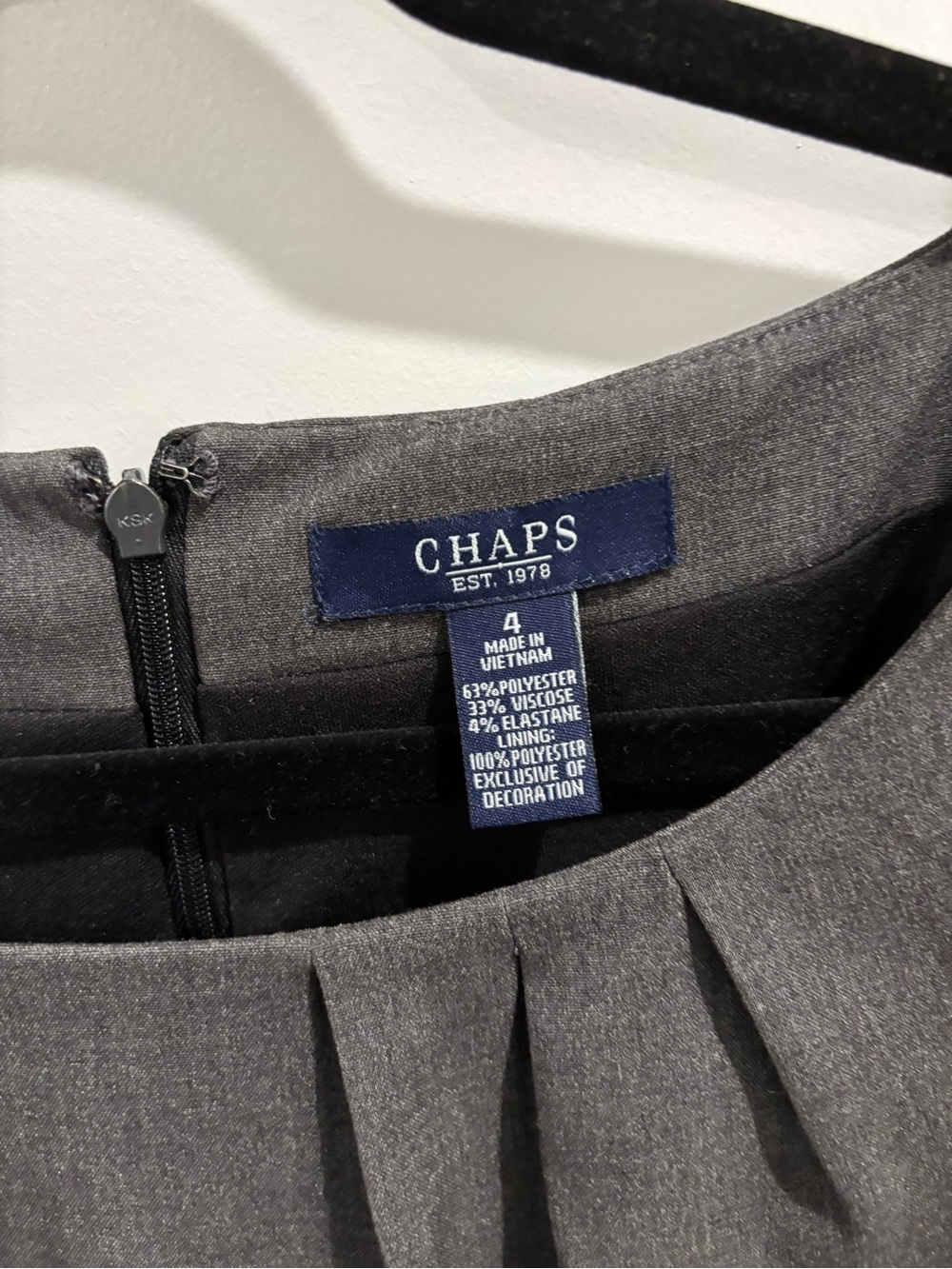 Chaps Gray Pleated Midi Dress